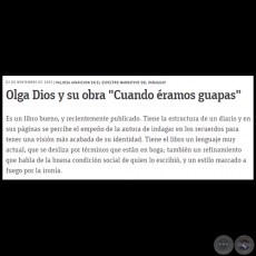 OLGA DIOS Y SU OBRA CUANDO ÉRAMOS GUAPAS - Domingo, 02 de Noviembre de 2003